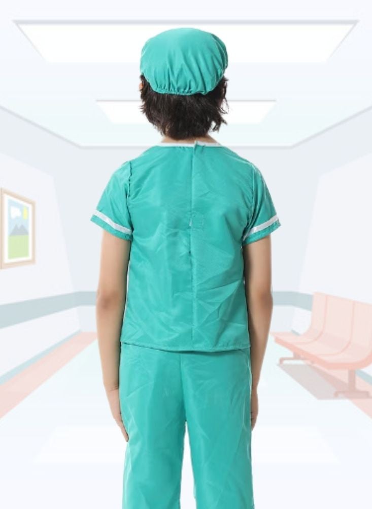 بريميم زي طبيب للأطفال مع ملابس طبية وقناع - زي طبي للعب التخيلي للأولاد والبنات، للعب الأدوار والأزياء التنكرية - Image 3